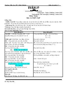 Giáo án Lớp 1 - Tuần 27 - Lê Thị Thu Hà - Trường Tiểu học Số 1 Hải Chánh