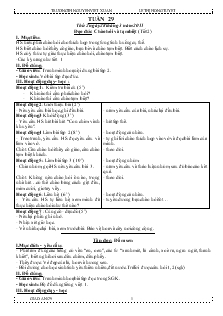 Giáo án Lớp 1 - Tuần 29 - Lê Thị Hồng Tuyết - Trường TH Nguyễn Viết Xuân