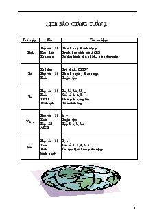 Giáo án Lớp 1 - Tuần 2