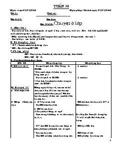 Giáo án Lớp 1 - Tuần 30