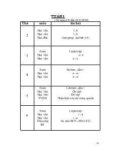 Giáo án Lớp 1 - Tuần 3