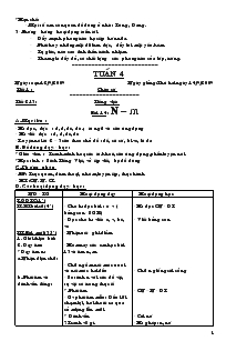 Giáo án Lớp 1 - Tuần 4