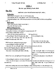 Giáo án Lớp 1 - Tuần 5 - Lê Thị Hồng Tuyết - Trường TH Nguyễn Viết Xuân