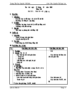 Giáo án Lớp 1 - Tuần 8