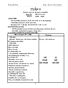 Giáo án Lớp 1 - Tuần 9 - Hoàng Thị Hiên - Trường Tiểu học Khánh Thịnh