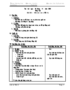 Giáo án Lớp 1 - Tuần 9 - Trần Thị Thanh Hảo - Trường Tiểu Học Trần Quốc Toản