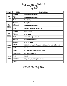 Giáo án Lớp 2 - Tuần 10 - Bùi Thị Dân