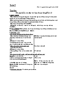 Giáo án Lớp 2 - Tuần 9