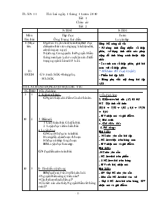 Giáo án Lớp 4 - Tuần 11