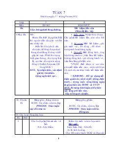 Giáo án Lớp ghép 3 và 4 - tuần 7