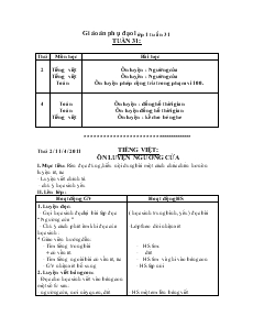 Giáo án Phụ đạo Lớp 1 - Tuần 31