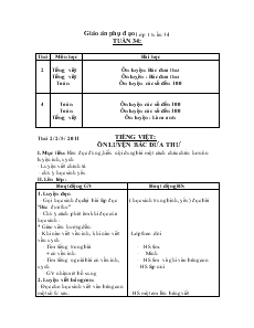 Giáo án Phụ đạo Lớp 1 - Tuần 34