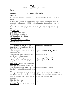 Giáo án lớp 1 - Tuần 1