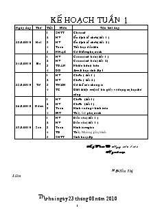 Giáo án Tổng hợp lớp 1 năm 2010