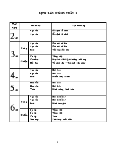 Giáo án Tổng hợp lớp 1 - Tuần 1 năm 2009