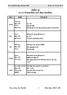 Giáo án Tổng hợp lớp 1 - Tuần 10 - Trường Tiểu Học Trảng Dài