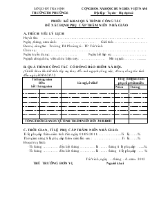 Phiếu kê khai quá trình công tác để xác định phụ cấp thâm niên nhà giáo