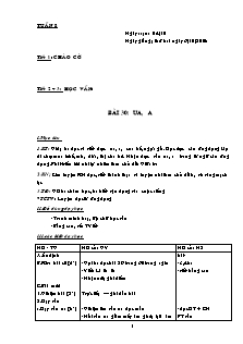 Bài soạn Tổng hợp lớp 1 - Tuần 8