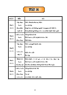 Giáo án các môn lớp 5 - Tuần 16