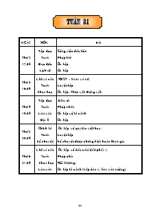 Giáo án các môn lớp 5 - Tuần 31