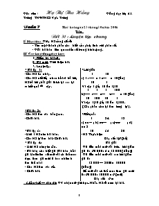 Giáo án các môn lớp 5 - Tuần 7 - Hạ Thị Thu Hằng