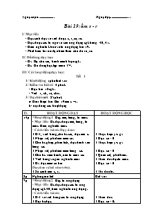 Giáo án lớp 1 môn Tiếng Việt - Bài 19: Âm s - R