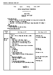 Giáo án tổng hợp các môn lớp 1 - Trường tiểu học Việt Mỹ - Tuần 22 năm 2007