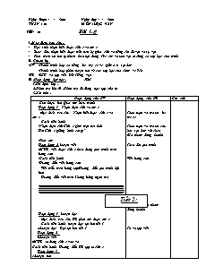 Thiết kế bài giảng lớp 1 - Tuần 1 đến tuần 3