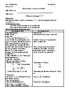 Thiết kế bài giảng lớp 1 - Tuần 21 - Trường PTCS Thịnh Vượng