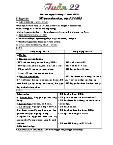 Thiết kế bài giảng lớp 1 - Tuần 22 năm 2009