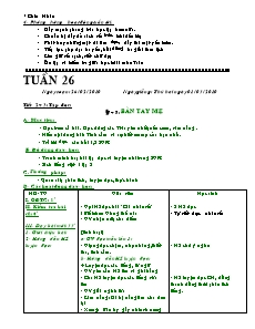 Thiết kế bài giảng lớp 1 - Tuần 26