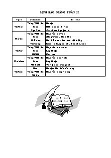 Bài soạn Tổng hợp môn học lớp 1 - Tuần 22