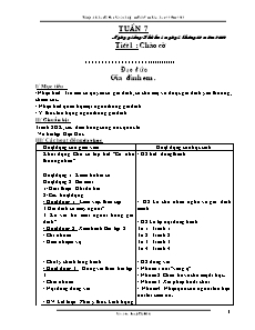 Giáo án lớp 1 – Tuần 7 – Năm học: 2009 – 2010 - Trường tiểu học Tà Cạ