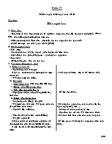 Giáo án môn Toán + Tiếng Việt - Tuần 27