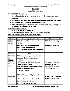 Kế hoạch bài dạy khối 1 - Tuần 9 - Trường Tiểu học Tân Xã - Thạch Thất - Hà Nội