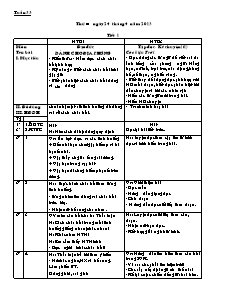 Giáo án dạy các môn học khối 1 - Tuần 33 năm học 2013 (chi tiết)