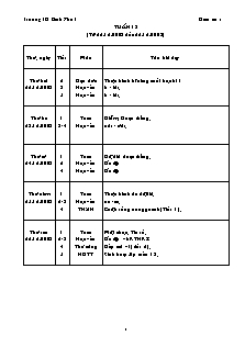 Kế hoạch bài dạy khối lớp 1 - Tuần 18 - Trường TH Bình Phú I