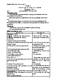 Bài soạn môn học khối lớp 1 - Tuần 1 - Trường TH - Thuân Hoà 2