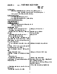 Bài soạn môn học khối lớp 1 - Tuần học 4 (chi tiết)