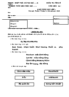 Kiểm tra định kì năm học 2011- Môn Tiếng Việt lớp 1